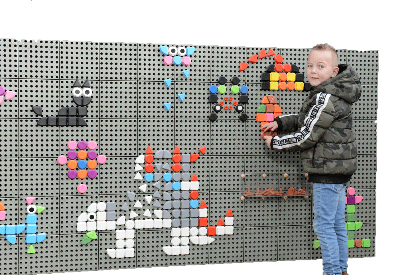 Wandspielplatte Outdoor  120 x 80 x 5 cm aus wetterfestem HDPE-Kunststoff