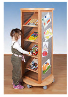 Infosäule mit Regal und Lochblechseiten