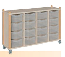 Stollen-Regalsystem mit Ergotray-Boxen