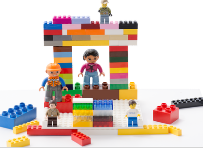 Q-Bricks Kindergarten Bausteine Gebäudemischung im Koffer  500 Stk.