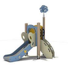 Spielanlage Farfalle für Kinder von 1 -3 Jahren, Aluminium in Holzoptik