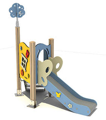 Spielanlage Farfalle für Kinder von 1 -3 Jahren, Aluminium in Holzoptik