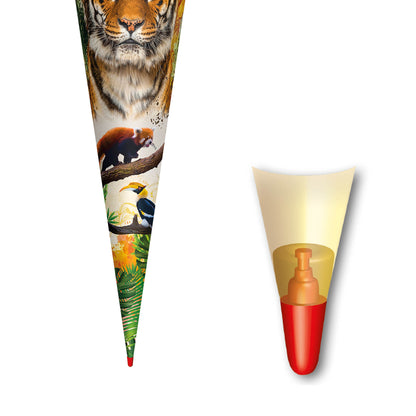 Roth Schultüte Motiv Tiger rund verstärkte Spitze mit Filzverschluss 70 cm
