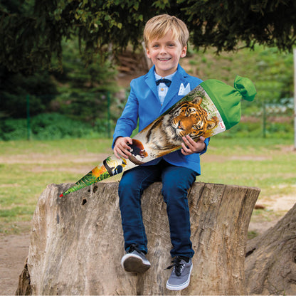 Roth Schultüte Motiv Tiger rund verstärkte Spitze mit Filzverschluss 70 cm