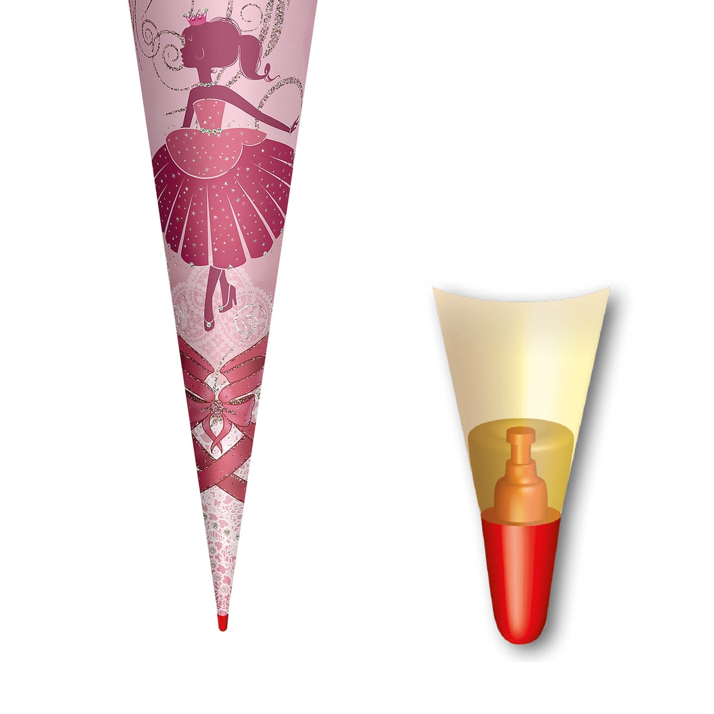 Roth Schultüte Motiv Ballerina rund verstärkte Spitze mit Filzverschluss 70 cm