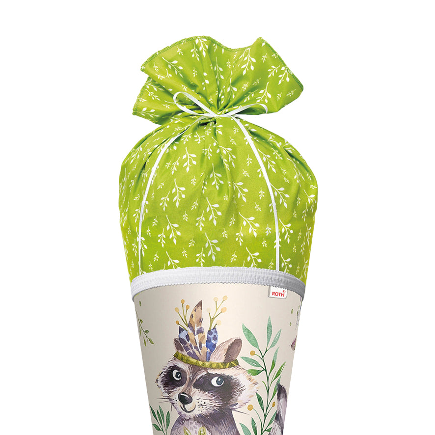 ROTH Schultüte Lieblingsstück Willi Waschbär rund verstärkter Spitze mit Stoffverschluss 70 cm