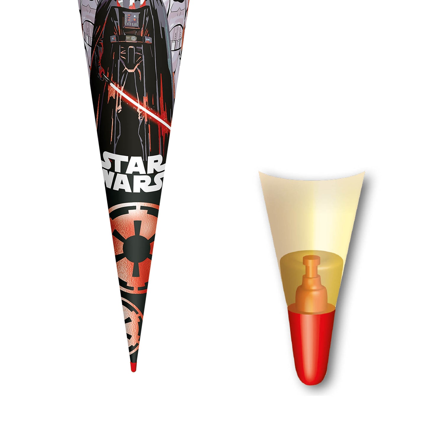 Roth school cone with Disney Star Wars motif, round, reinforced tip with felt closure, 70 cm