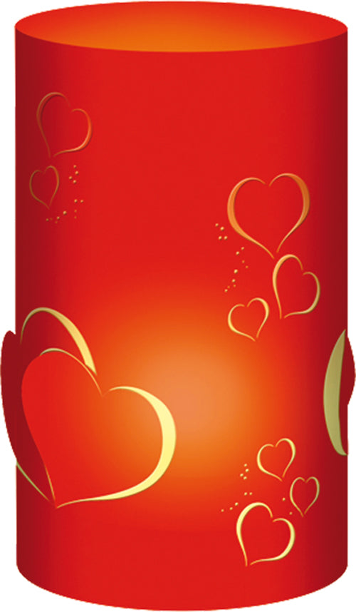Silhouetten - Tischlicht Herz, D=8 cm, 5 Blatt