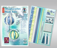 Designstreifen Paper Balls White Christmas