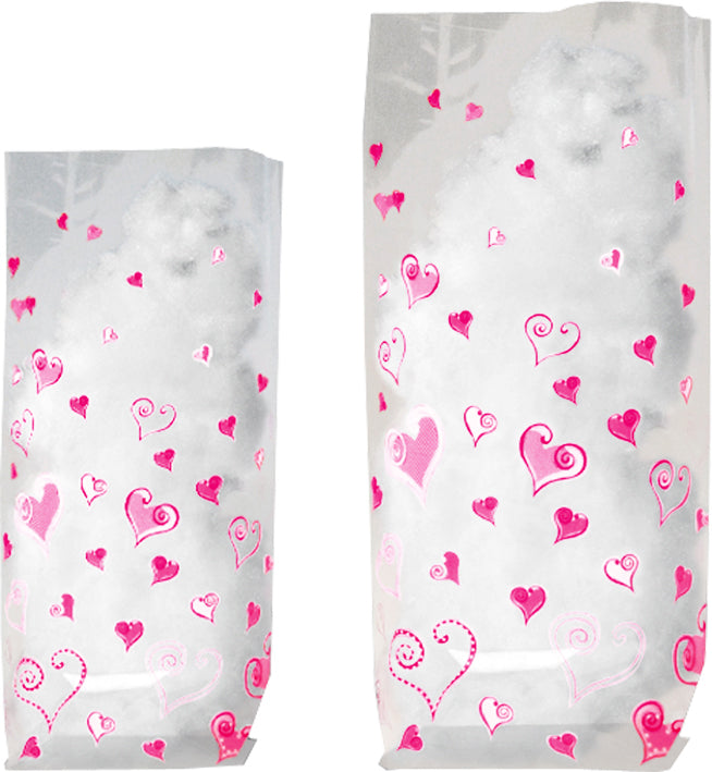 Fond de sac cadeau en forme de cœur 14,5 x 23,5 cm