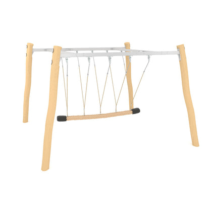 Robinien-Tampenschaukel mit 4 stabilen Robinenpfosten und Metallrahmen