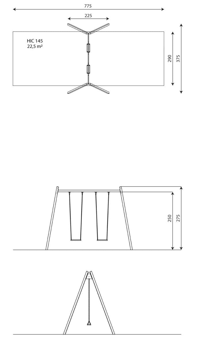 Recyclingschaukel für 2 Kinder