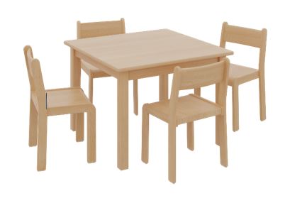 Ensemble complet table + 4 chaises SH35