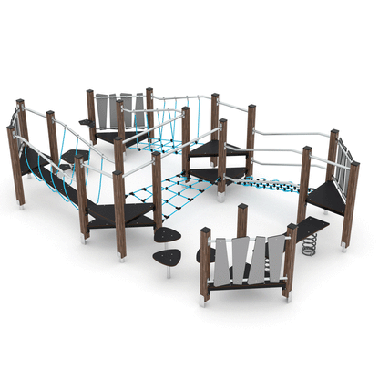 Kletterlandschaft aus Holz zum klettern und balancieren